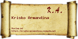 Krisko Armandina névjegykártya